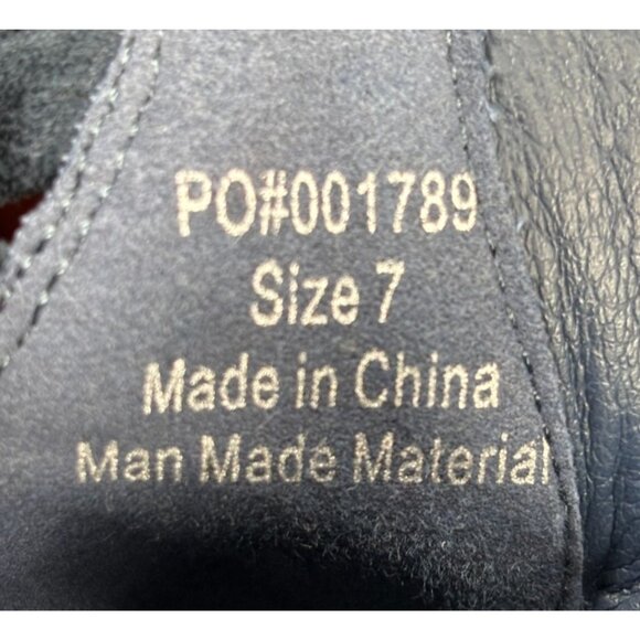 Womens Blue Strappy Ankle Booties With Stacked Heel & Zipper Closure Size 7 - Picture 7 of 7